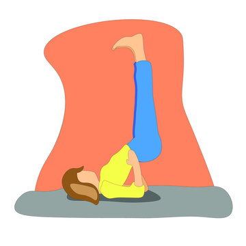 Yoga. Girl. Vector image.