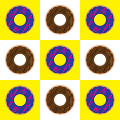 Vector Graphics of Donuts with Various Flavors