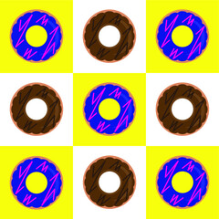 Vector Graphics of Donuts with Various Flavors