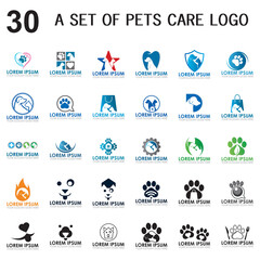 set of pets care vector , set of veterinary logo