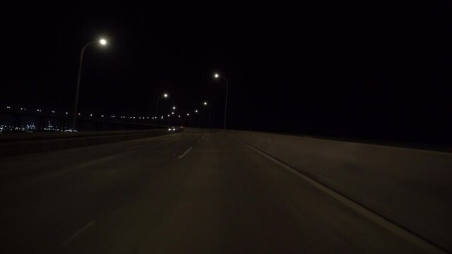 San Diego Driving Time Lapse Corona Bridge Northbound Night Hyperlapse California USA