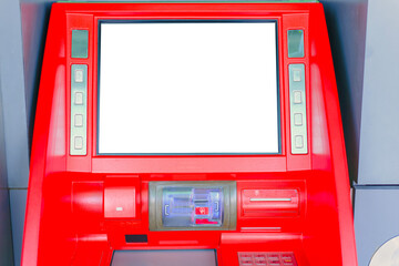Obraz premium Cash deposit machine and withdraw money from atm card
