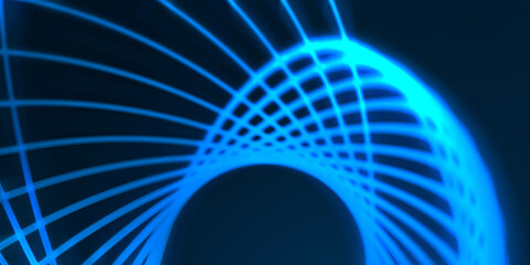 Neon colorful abstract design of light waves. Digital background with neon light glowing effect. Bright rays wallpaper.