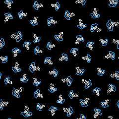 Naklejka premium Line Seeds of a specific plant icon isolated seamless pattern on black background. Vector