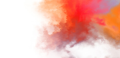 Fototapeta premium Abstract colorful watercolor on white background. Digital art painting.