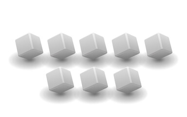 Fototapeta na wymiar 3d illustration multi cube on white background with shadow