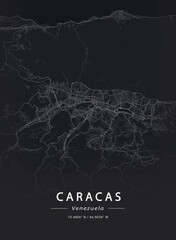 Map of Caracas, Venezuela