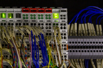 Terminal of control . Control panel assembly with wire and terminal box, ground terminal,personal earth terminal