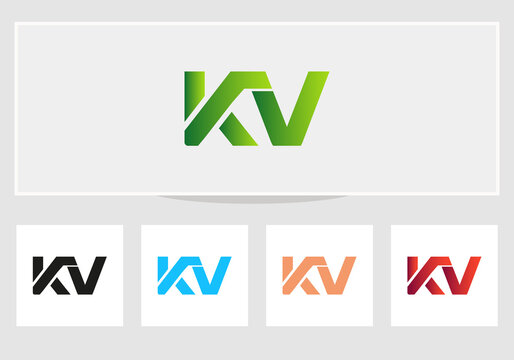 KV letter Type Logo Design vector Template. Abstract KV Letter logo Design