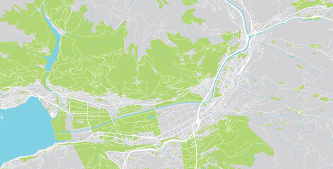 Urban vector city map of Bellinzona, Switzerland, Europe