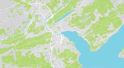 Urban vector city map of Lucerne, Switzerland, Europe