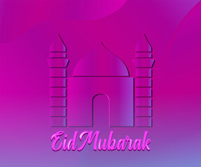 Illustration vector graphic of Eid mubarak. Perfect for social media content, Eid greetings, etc.