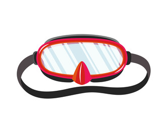 Snorkel mask for diving and swimming. Illustration of swimming masks or goggles for scuba diving. Realistic diver equipment for summer holidays