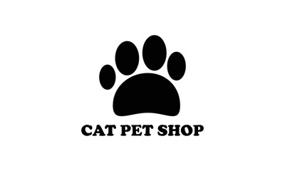 Naklejka na ściany i meble Cute cat pet shop logo design