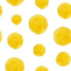 Sunny yellow abstract stains watercolor seamless pattern. Template for decorating designs and illustrations.
