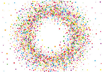 Pink Cartoon Star Background. Festival Square Decoration. Green Circle Illustration. Scattered Dot Illustration. Orange Isolated Confetti.