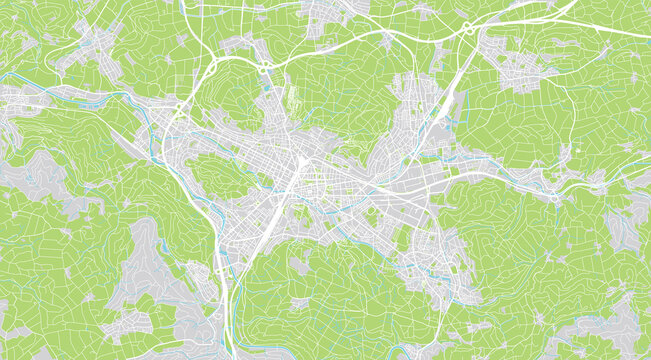 Urban vector city map of Winterthur, Switzerland, Europe