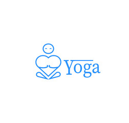 nice love and serenity yoga logo illustration vector for creative logo branding emblem template design