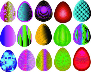 Colorful eggs on a white background. Eps 10. Use it for textures and illustrations.