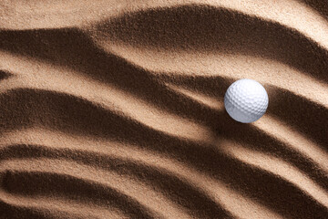 golf ball with white sand texture