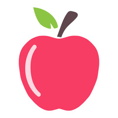 Red apple, apple icon isolated on white background. Vector, cartoon illustration. Vector.