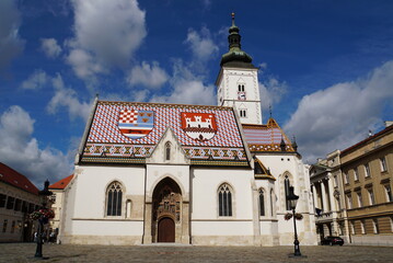 Fototapeta na wymiar Church of St Mark Zagreb Croatia