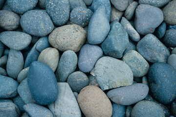 Pebbles stone or river stone  background with vintage filter 