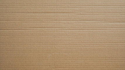 Cardboard texture, Paper box or packing paper, Brown horizontal corrugated and folded use for background, Close up