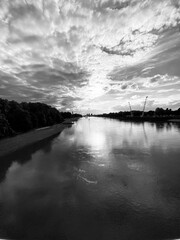 Fototapeta premium Black and White River Landscape