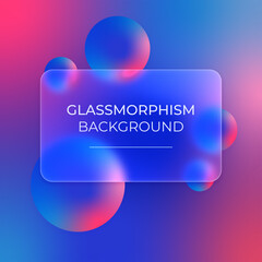 Glassmorphism. Abstract background. Design template of flyer, banner, cover, poster. Vector.	