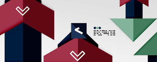 Shiny color triangles and geometric shapes vector abstract background