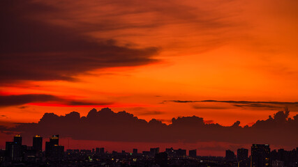 abstract background view of the colorful twilight sky.In the evening, the colorful changes (pink,...