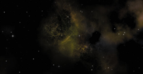 Fototapeta na wymiar Star field in galaxy space with colorful nebula. Sci fi background of deep space. Ethereal wallpaper.