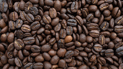 Roasted arabica coffee bean background