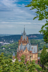 Fototapeta premium Schloss Drachenburg Castle is a palace in Konigswinter on the Rhine river near the city of Bonn, in Germany