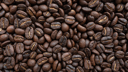 Roasted arabica coffee bean background