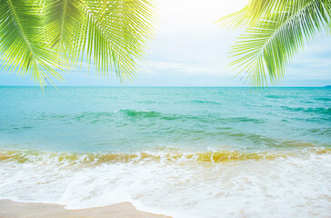 Summer holiday background with sea and sand on vacation time

