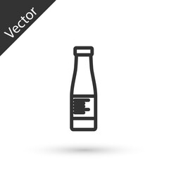 Grey line Sauce bottle icon isolated on white background. Ketchup, mustard and mayonnaise bottles with sauce for fast food. Vector.