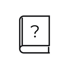 Flat style book vector icon with question mark