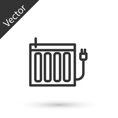 Grey Heating radiator icon isolated on white background. Vector