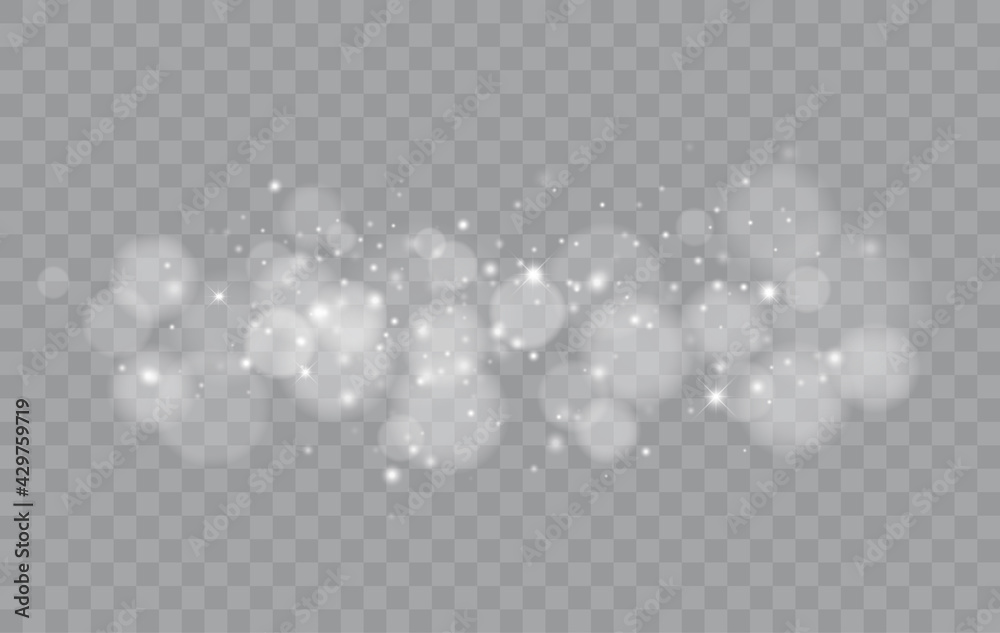 Poster bokeh lights isolated. transparent blurred shapes. abstract light effect. vector illustration