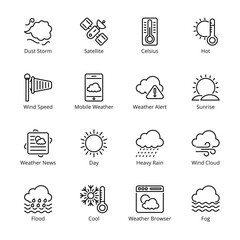 Weather Outline Icons - Stroked, Vectors