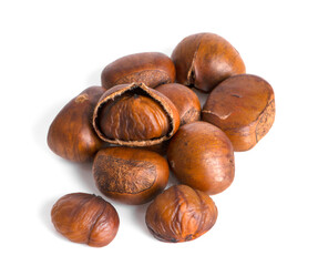 Chestnuts an isolated on white background