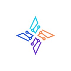 star tech logo vector icon illustration