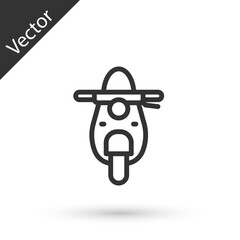 Grey line Scooter icon isolated on white background. Vector