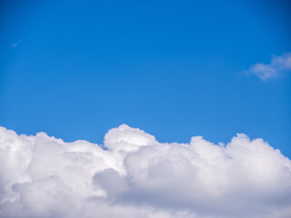 Cloud on blue sky background - zoom and details on clouds - free space to write - high resolution...