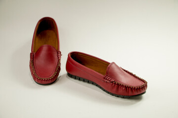 Flat elegant leather women shoes