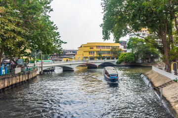 BANGKOK, THAILAND, 12 JANUARY 2020: Canal in Bangkok near the Golden Mount