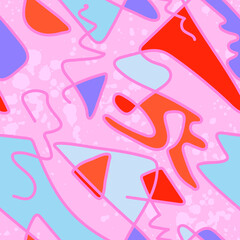 Seamless vector colorful abstract hand drawn cute pattern