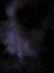 Star field in galaxy space with colorful nebula. Sci fi background of deep space. Ethereal wallpaper.